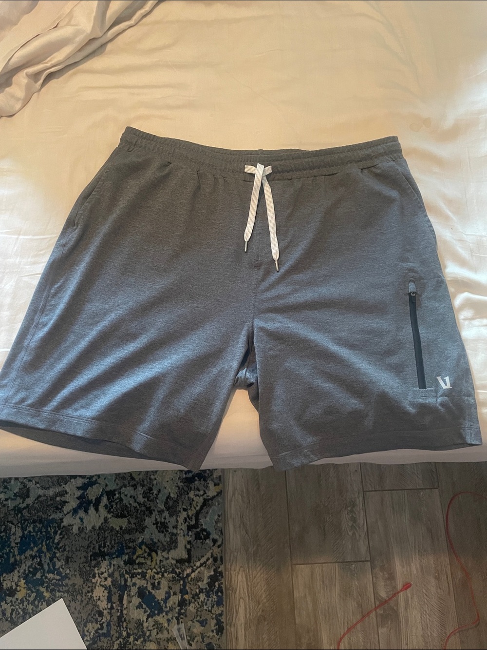 Vuori Charcoal Gray Athletic Drawstring Shorts